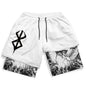 Pantalones cortos deportivos 2 en 1 para hombre, para gimnasio, correr, entrenar, pantalones cortos de entrenamiento con estampado 3D de Anime Berserk, transpirables, de doble capa