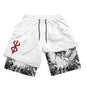 Pantalones cortos deportivos 2 en 1 para hombre, para gimnasio, correr, entrenar, pantalones cortos de entrenamiento con estampado 3D de Anime Berserk, transpirables, de doble capa